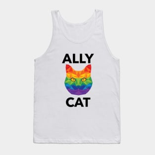 LGBTQ | Ally Cat | Pride Gift | Be Kind | Funny LGBTQ Gift Idea | Cat Lover | Kitty Lover | Love Is Love | Rainbow Tank Top